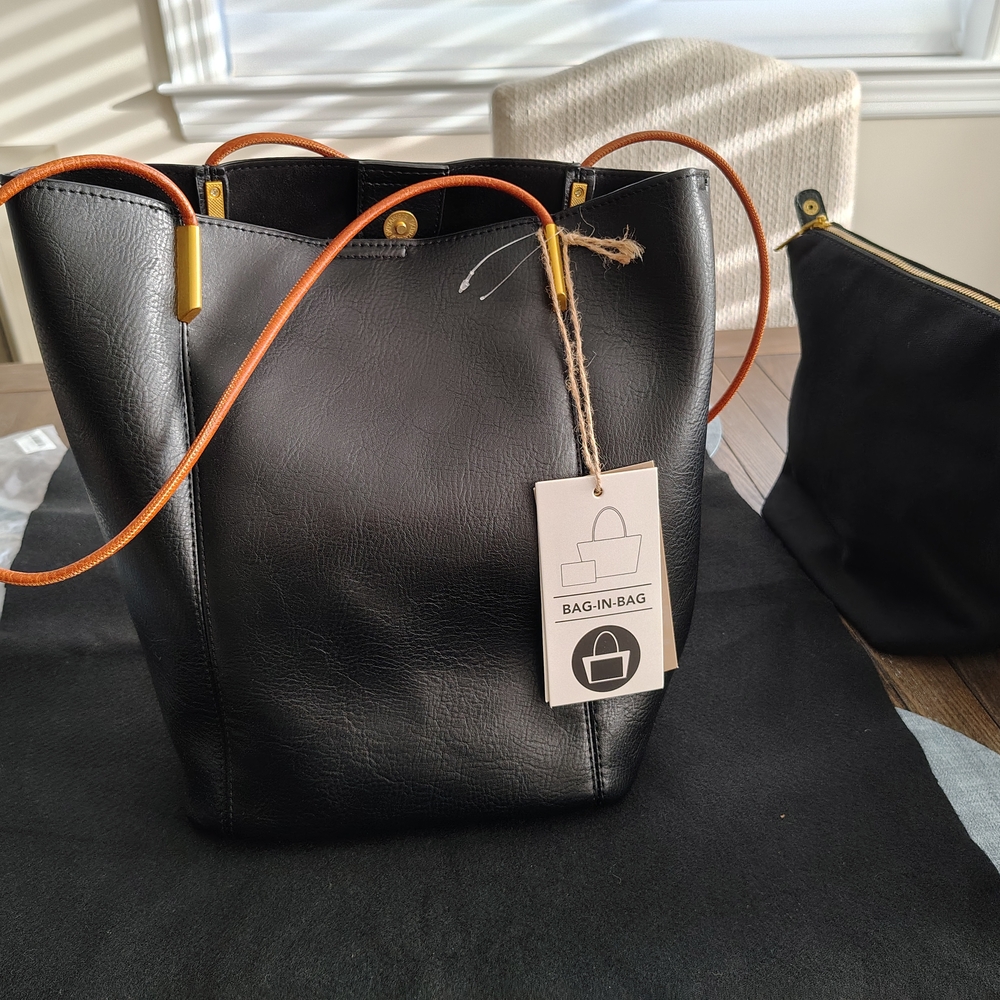 Black Vegan Tote Bag